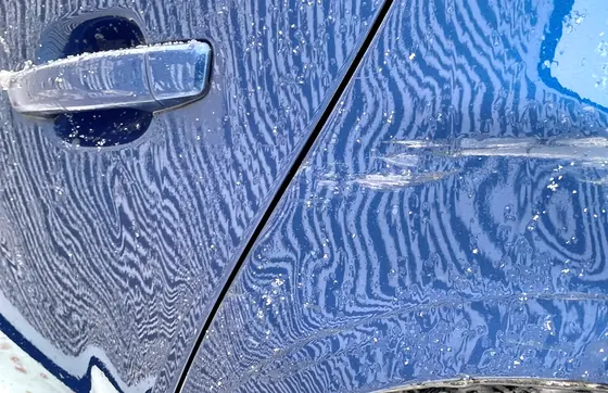 Audi A3 Sportback: Kratzer an der hinteren Tür im Streifenlicht